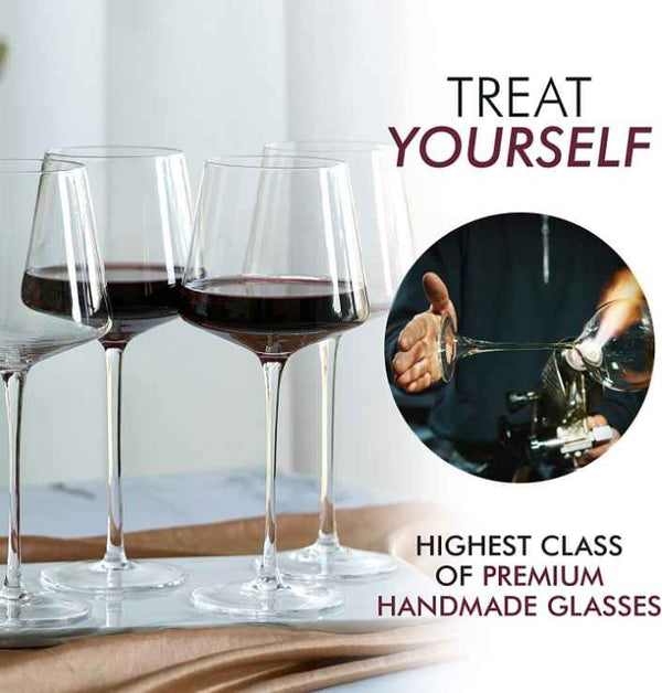 Crystal Big Wine Glasses 4 pack (large bowl) 22oz - Elixir Glassware