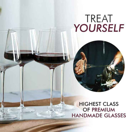 Crystal Modern Wine Glasses 4 pack 22oz