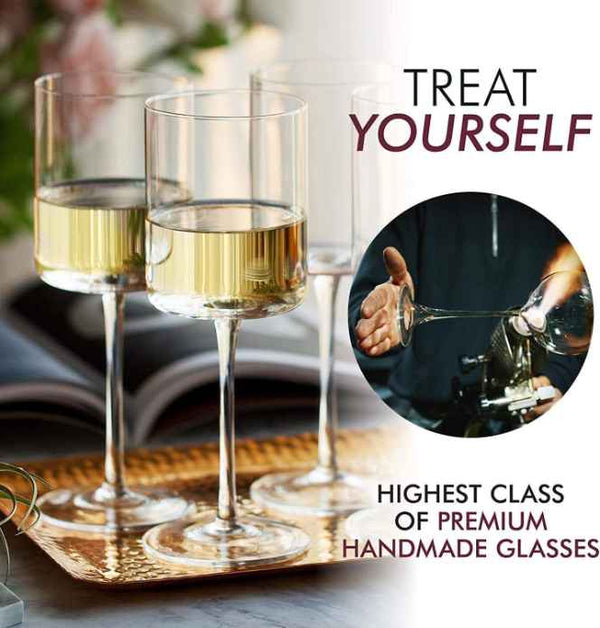 Square Wine Glasses Set of 4 – 14oz Crystal Wine Glasses – Elegant & Modern  Long Stem Wine Glasses f…See more Square Wine Glasses Set of 4 – 14oz