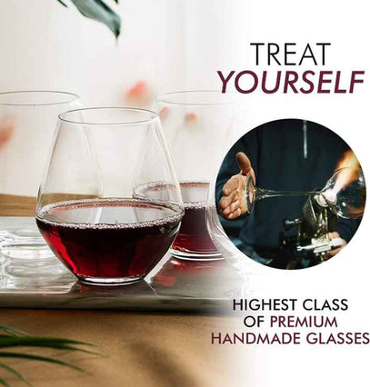 Stemless Red Wine Glasses 4 pack 18 oz