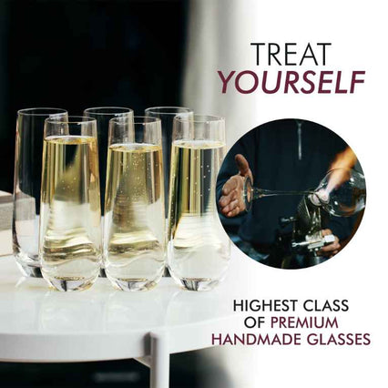 Stemless Champagne Flutes 6 pack
