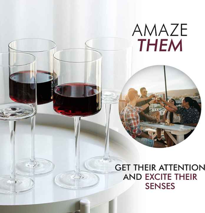 Elixir Opulent Set of 4 Square White-Wine Glasses