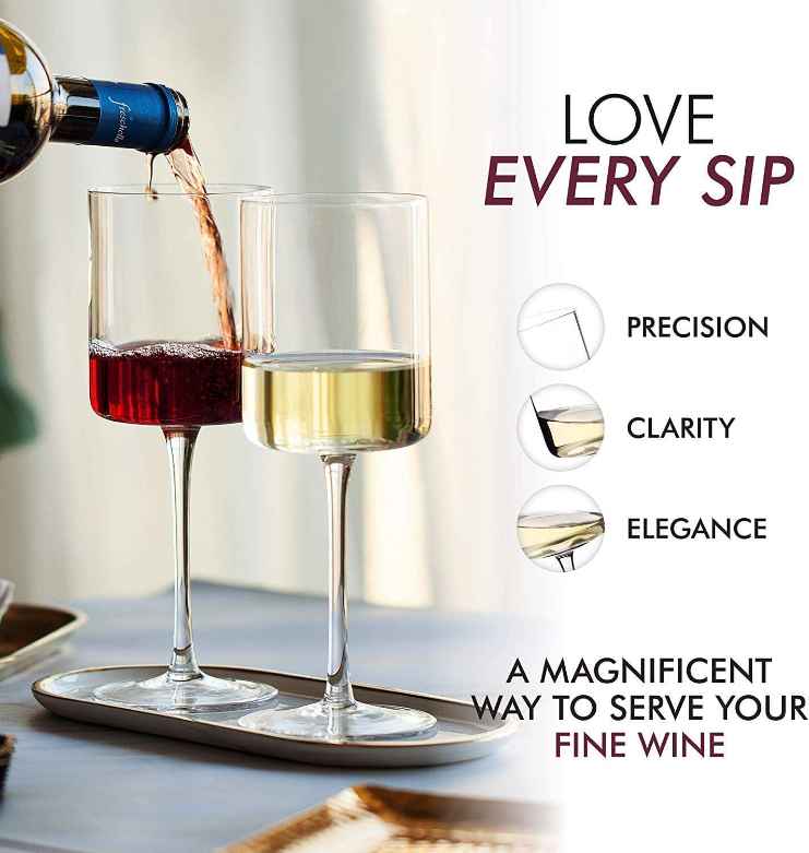 Edge Square Red Wine Glass + Reviews, Crate & Barrel