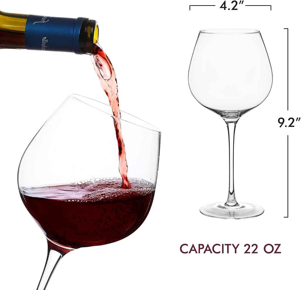 Stemless Red Wine Glasses 4 pack 18 oz - Elixir Glassware
