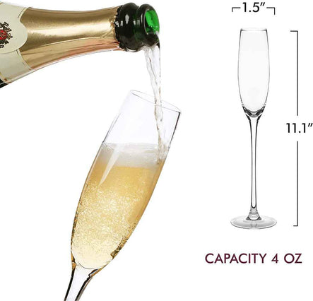 Crystal Elliptic Champagne Flutes 4 pack 8oz