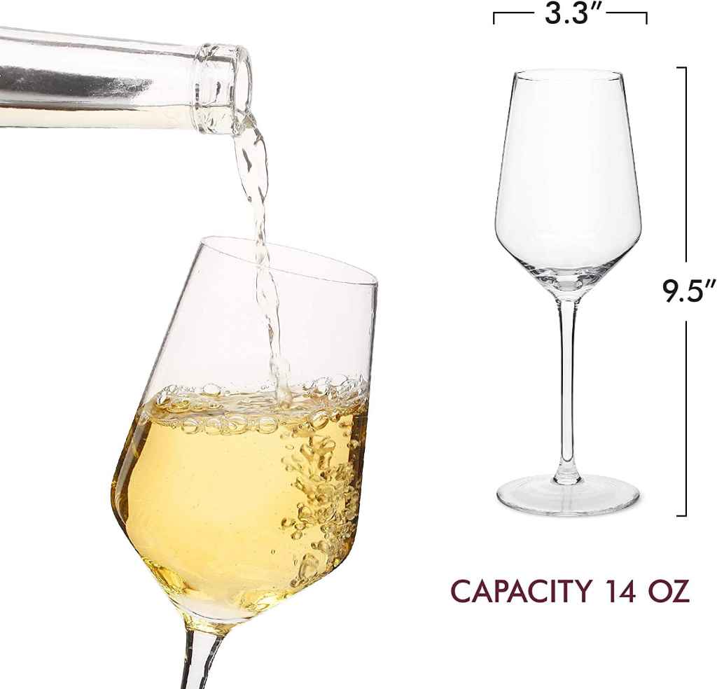 ELIXIR GLASSWARE Crystal Wine Glasses - Set of 4 - 13 oz, Clear