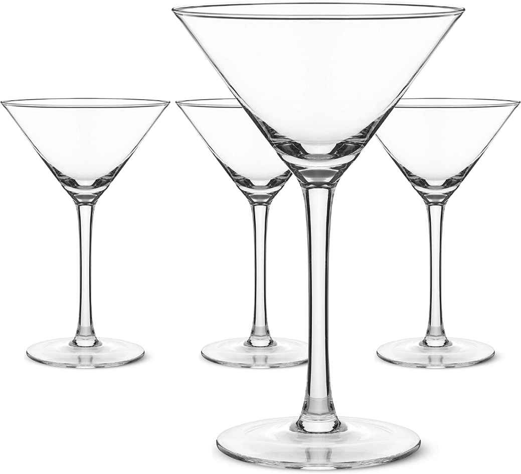 JEKOSEN Crystal Martini Glasses Gift Box 9 Ounce Set of 4 Cocktail Glasses  Premium Strong Lead-Free Clear