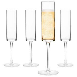 ELIXIR GLASSWARE Champagne Flutes, Edge Champagne Glass Set of 4 - Mod –  Advanced Mixology
