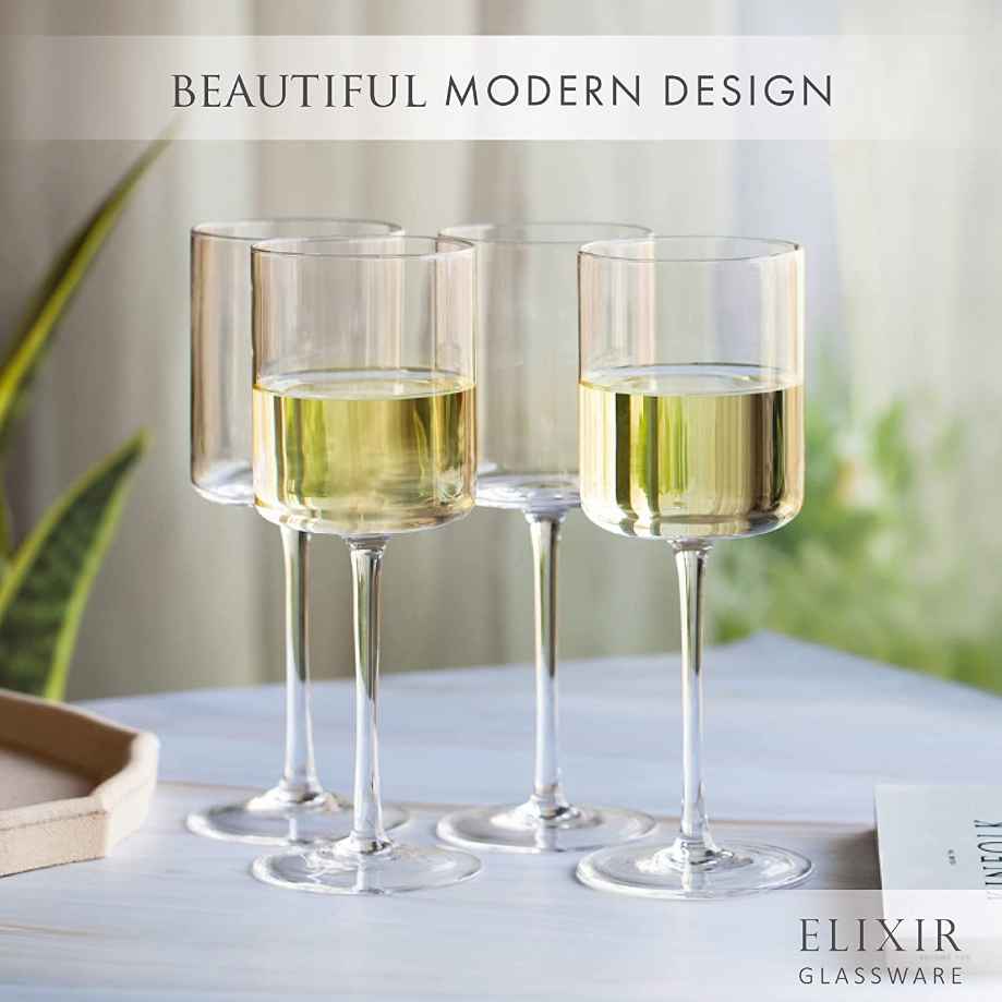Crystal Modern Wine Glasses 4 pack 22oz - Elixir Glassware