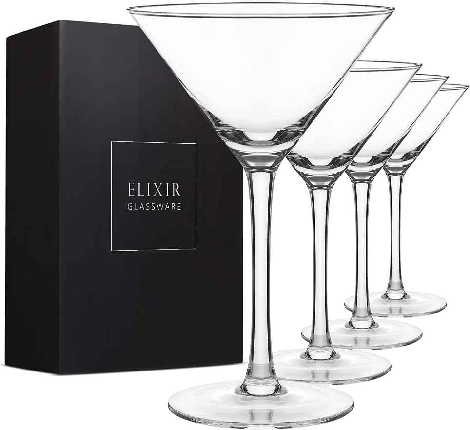 NICE NEW WINE ENTHUSIAST 6 oz Stemless Martini Cocktail Glass Set of 4  Lead-Free