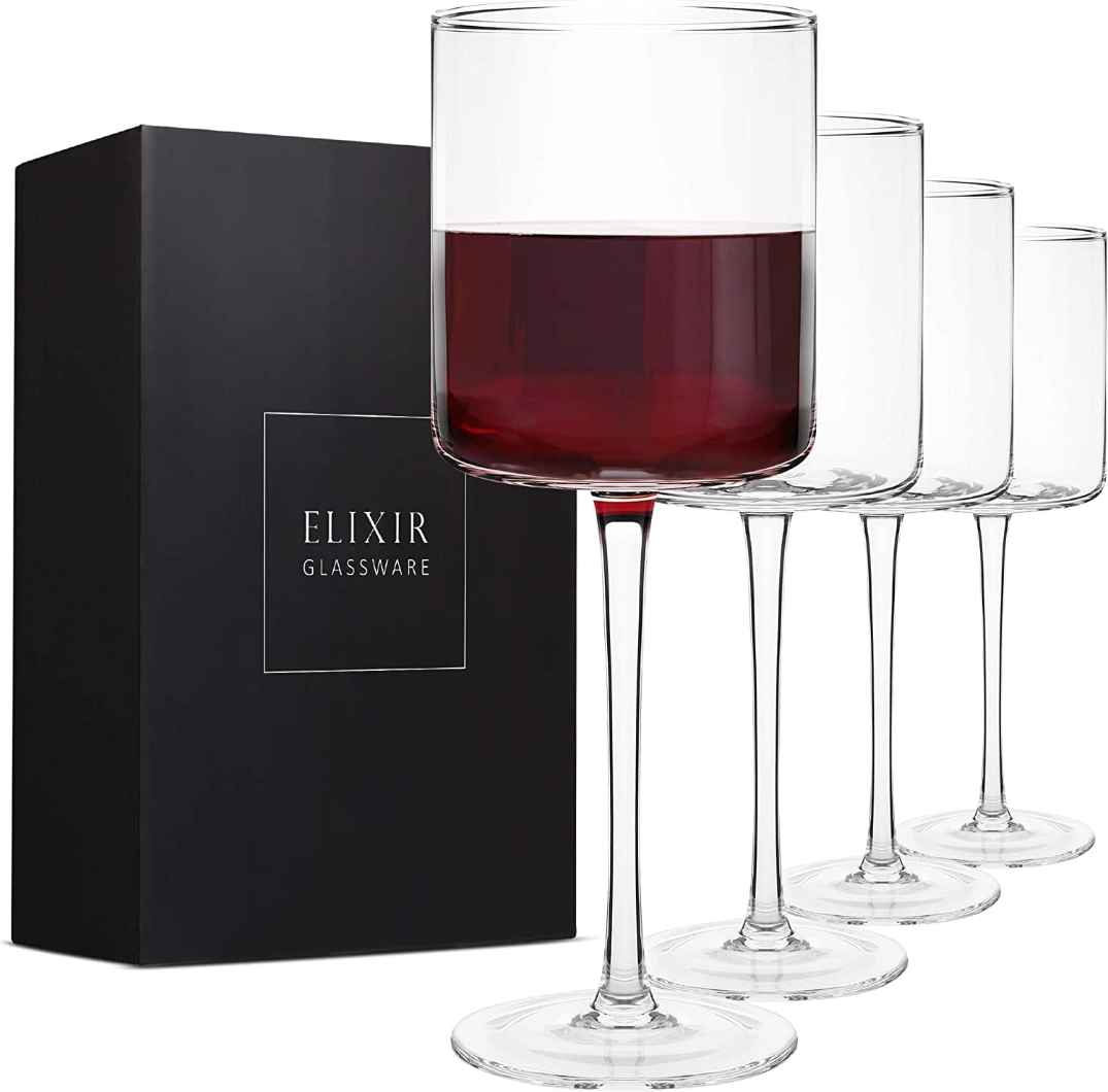 Square Wine Glasses Set of 6, Hand Blown Crystal Red Wine or White Wine  Glass 11