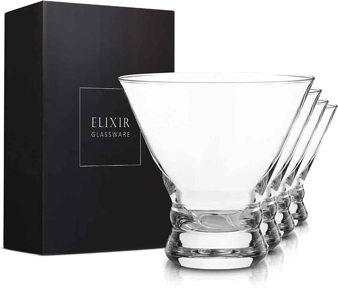 Crystal Stemless Martini Glasses 4 pack 9oz